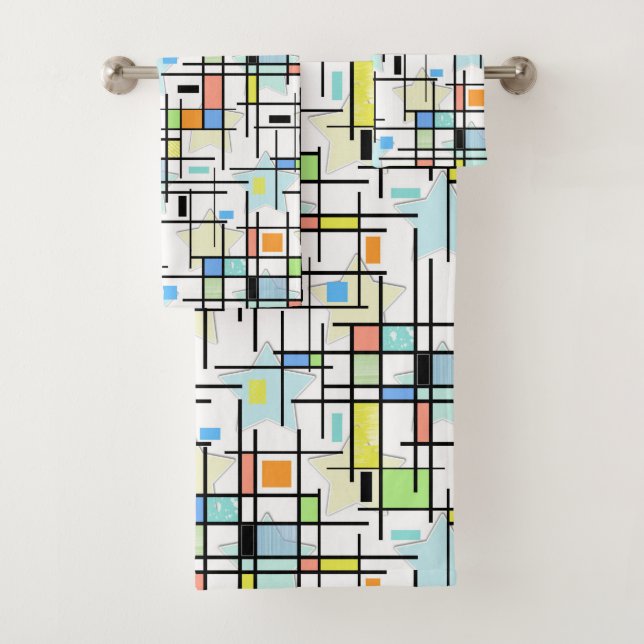 Étoiles sur un arrière - plan à damiers. (En situation)