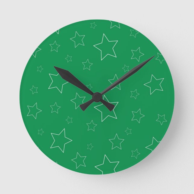 Étoiles vertes Horloge murale (Recto)