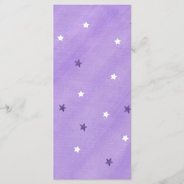 Étoiles violettes et blanches, Cartes de menu pers (Devant)