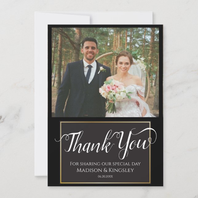 Étonnant Edgy Black Gothic minima Carte de remerci (Devant)