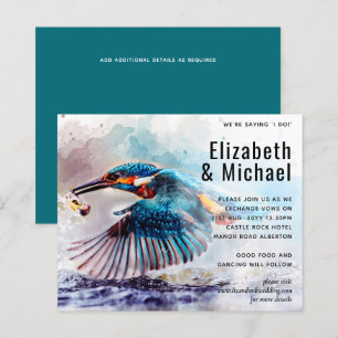 Étonnante Kingfisher Bird Budget Mariage Invitatio
