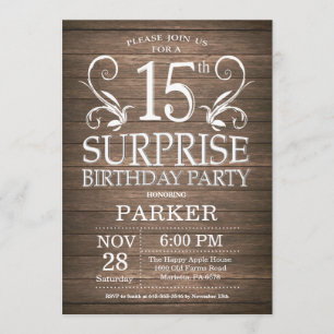 Étonnez le bois rustique de la 15ème invitation