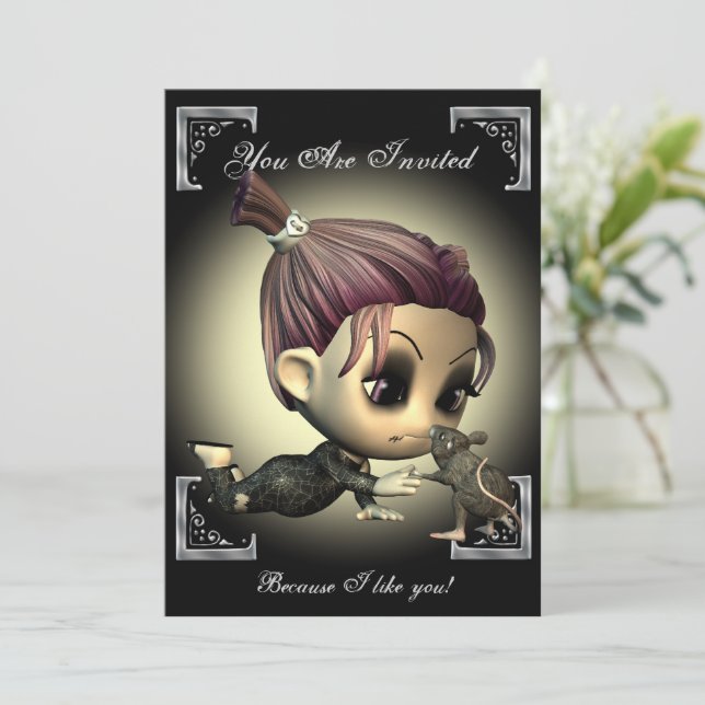 Étrange Amis Halloween Fête Invitation (Debout devant)