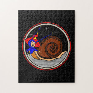 Étrange Escargot Alien Sur Le Puzzle De La Lune