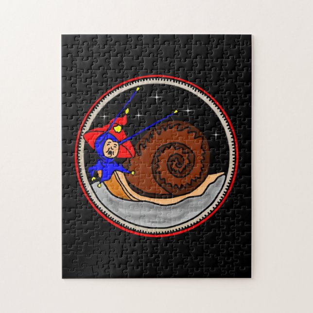 Étrange Escargot Alien Sur Le Puzzle De La Lune (Vertical)