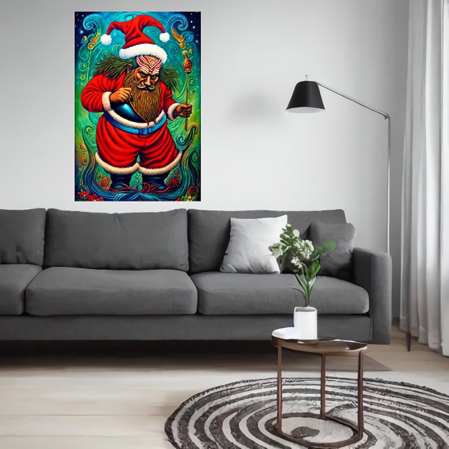 Étrange portrait du Père Noël | AI Art Poster (Créateur téléchargé)