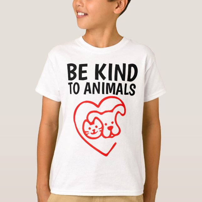 ÊTRE GENTIL POUR LES ANIMAUX T-shirts pour enfants (Devant)