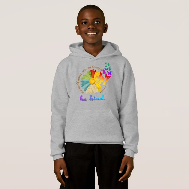 Être gentil | Sweat - shirt à capuche de basculeme (Devant entier)