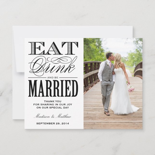 Être marié | Carte postale photo Merci (Devant)