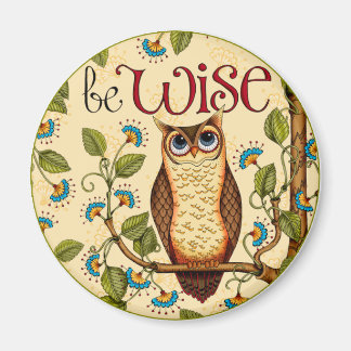 Être Sage Owl - Magnet rond