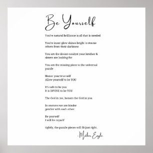 Être soi-même poésie décoration murale noir blanc