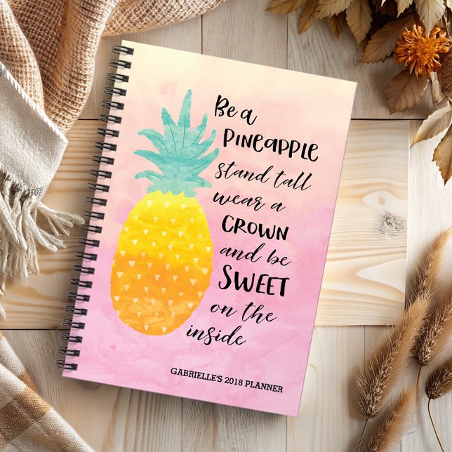 Être un ananas Inspirationnel Aquarelle Typographi (Be a pineapple!)