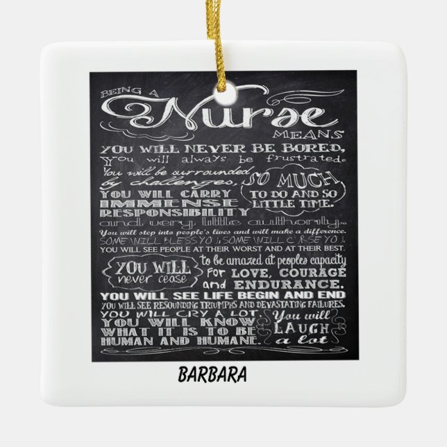 Être Une Infirmière Dire Ornement (Devant)