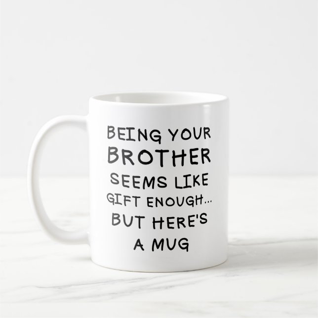 Être votre frère drôle Mug Noël 11oz Cerami (Gauche)