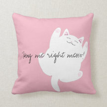 Étreignez-moi coussin droit de meow