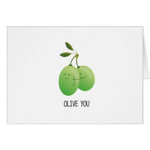 Étreintes et carte mignonnes d'amour - olive vous