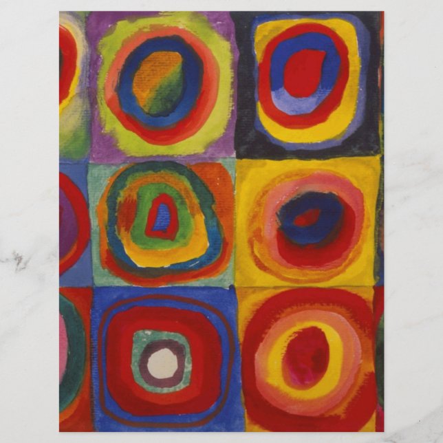 Étude de couleur de carrés cercles par Kandinsky (Devant)
