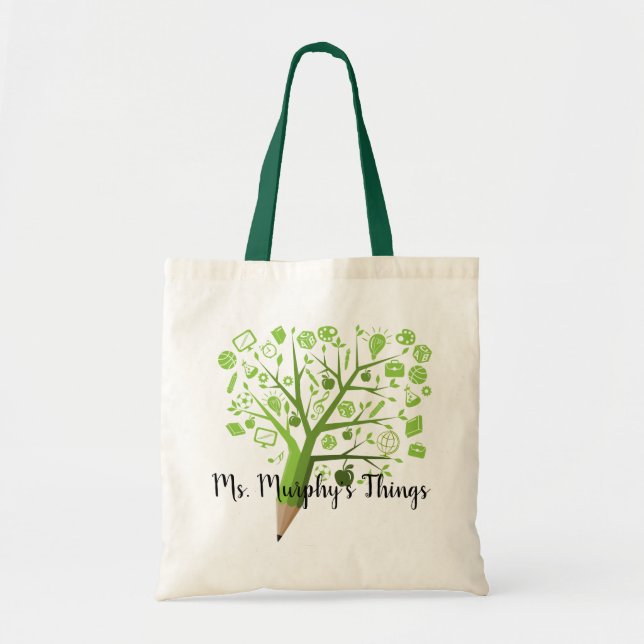 Étude du sac de professeurs d'arbre avec le nom (Devant)