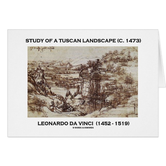 Étude D'Un Paysage Toscan 1473 Léonard De Vinci (Devant horizontal)