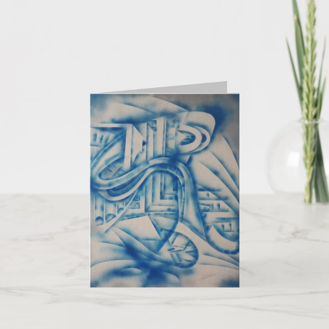 Étude sur la carte Abstraite bleue (Devant)