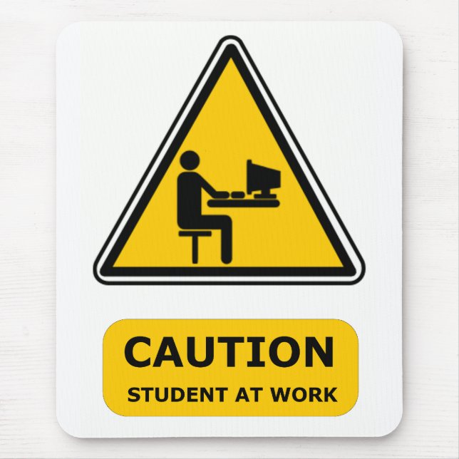 Étudiant au tapis de souris de travail (Devant)