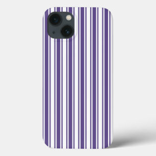 Étui à rayures de bonbon ultra violet et blanc Cas