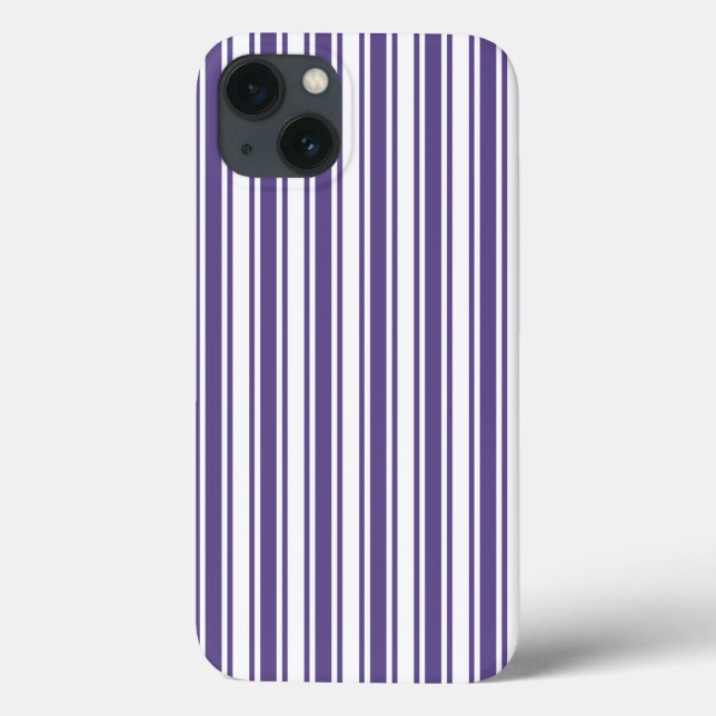 Étui à rayures de bonbon ultra violet et blanc Cas (Verso)