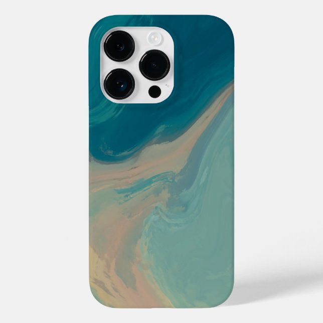 Étui abstrait en marbre d'ocaen pour iPhone 14 Pro (Verso)