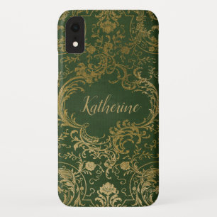 Étui Antique Vert et Or pour iPhone XR
