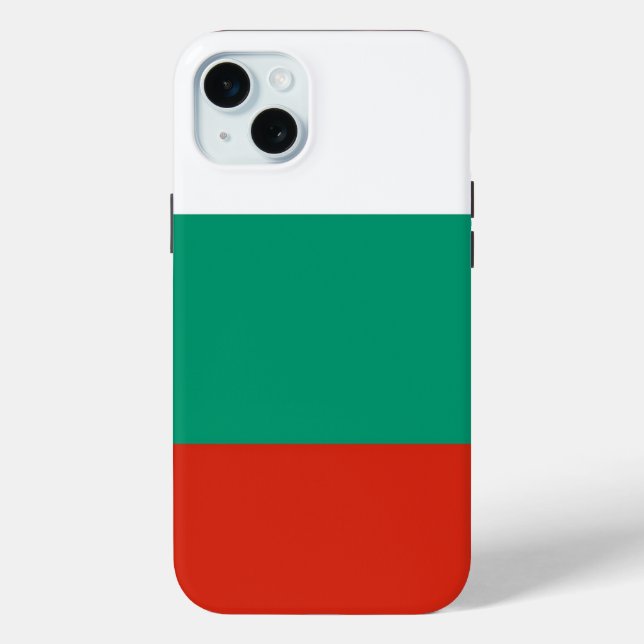 Étui Apple iPhone 15 Plus, drapeau de Bulgarie (Verso)