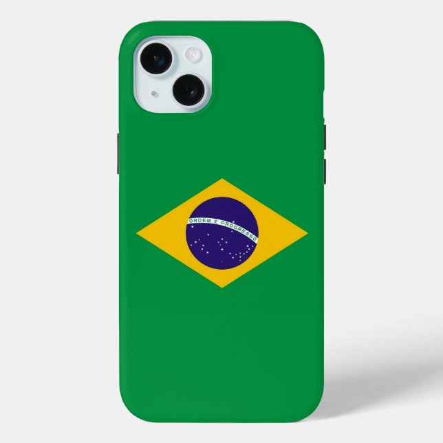 Étui Apple iPhone 15 Plus, drapeau du Brésil (Verso)