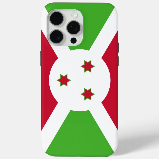 Étui Apple iPhone 15 Pro Max, drapeau du Burundi (Verso)