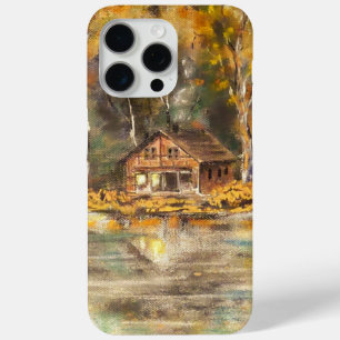 Étui artistique pour Iphone 15 en bois rustique de