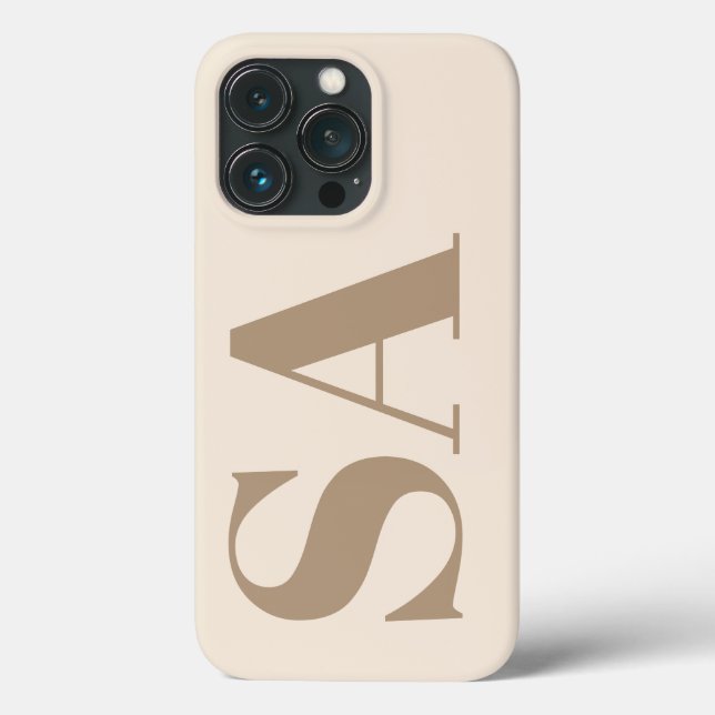 Étui assorti tendance blanc antique avec monogramm (Verso)