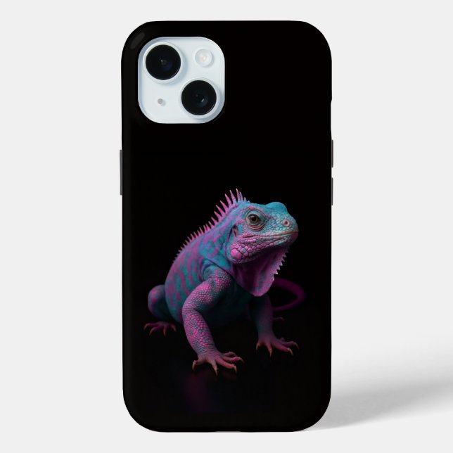 Étui Black 4 Luxe iPhone 15 Case-Mate, Iguane Rose (Verso)