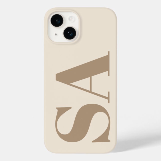 Étui Case-Mate blanc antique tendance avec monogra (Verso)