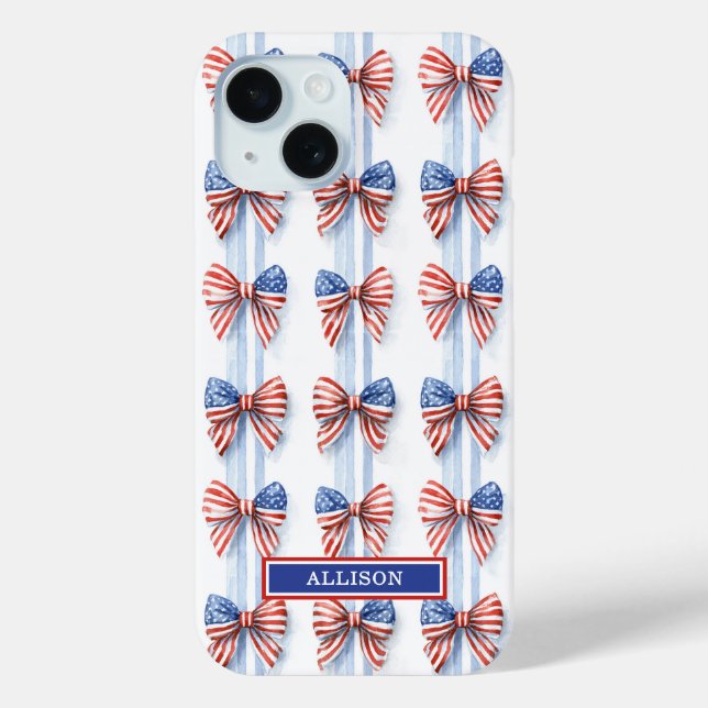 Étui Case-Mate iP avec monogramme et nœuds patriot (Verso)