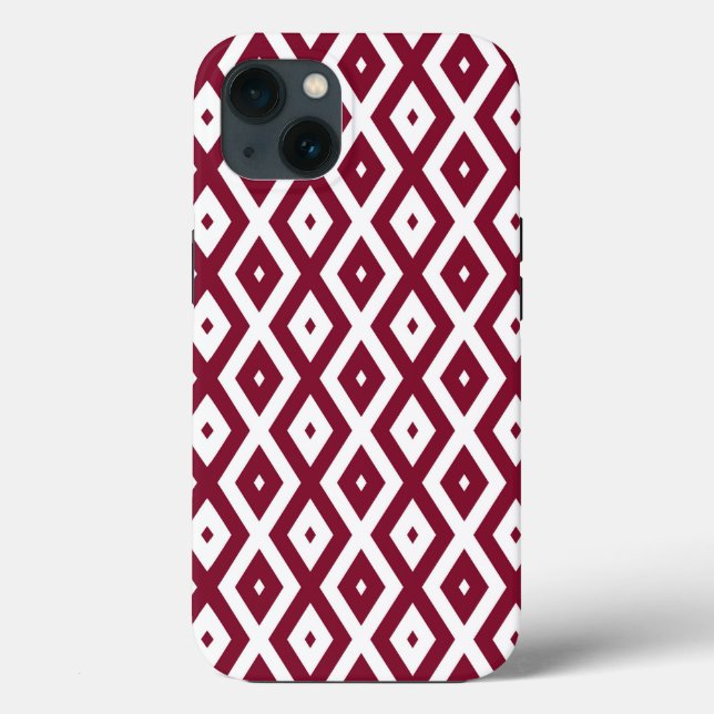 Étui Case-Mate iPhone à motif diamant burgundy et  (Verso)