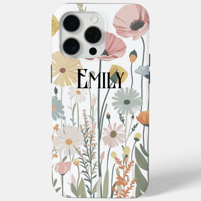 Étui Case-Mate iPhone fleurs roses mignonnes moder (Verso)