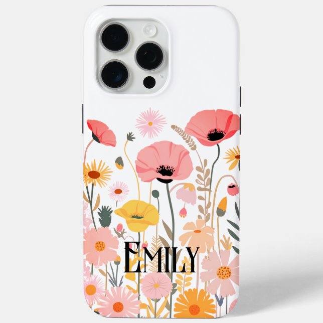 Étui Case-Mate iPhone fleurs roses mignonnes moder (Verso)