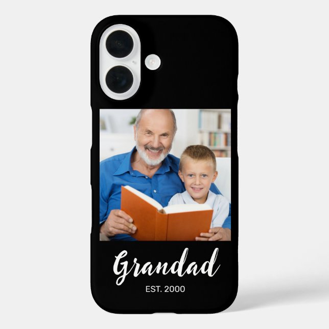 Étui Case-Mate photo noir avec écriture Grand-Père (Verso)