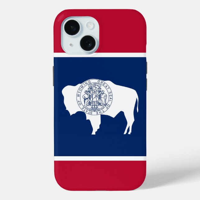 Étui Case-Mate pour Apple iPhone 15, drapeau du Wy (Verso)