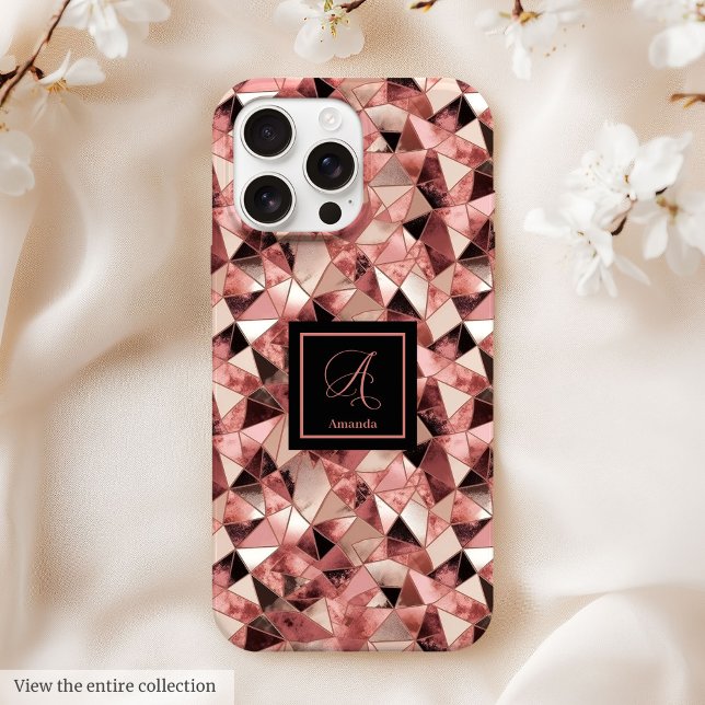 Étui chic Case-Mate pour iPhone 15 Rose Gold Tenda (Chic Case-Mate iPhone 15 Case Trendy Rose Gold)