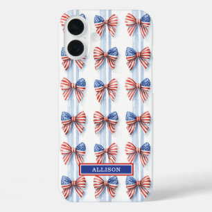 Étui Coque iP Monogrammé avec Nœuds Patriotiques s