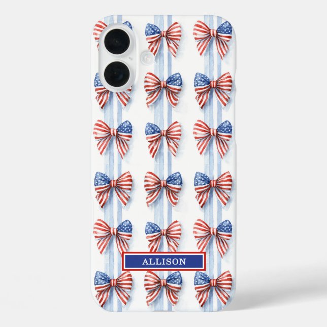 Étui Coque iP Monogrammé avec Nœuds Patriotiques s (Verso)