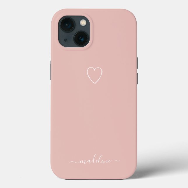 Étui Coque iPhone Case-Mate Monogramme Cœur Rose P (Verso)