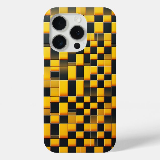 Étui de bloc géométrique 3D moderne - Jaune indust (Verso)