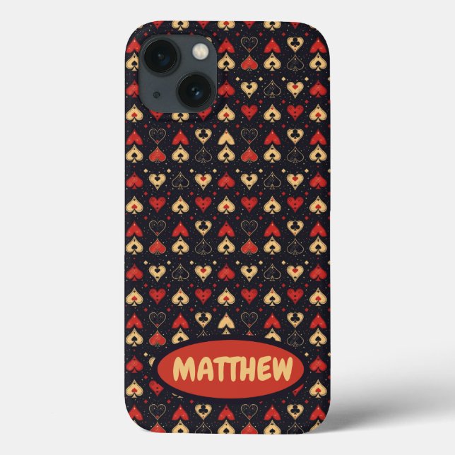 Étui de coque iphone Cadeau Cartes à jouer Thème P (Verso)