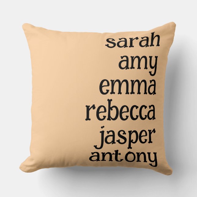 Étui de coussin jeté avec nom de famille personnal (Recto)