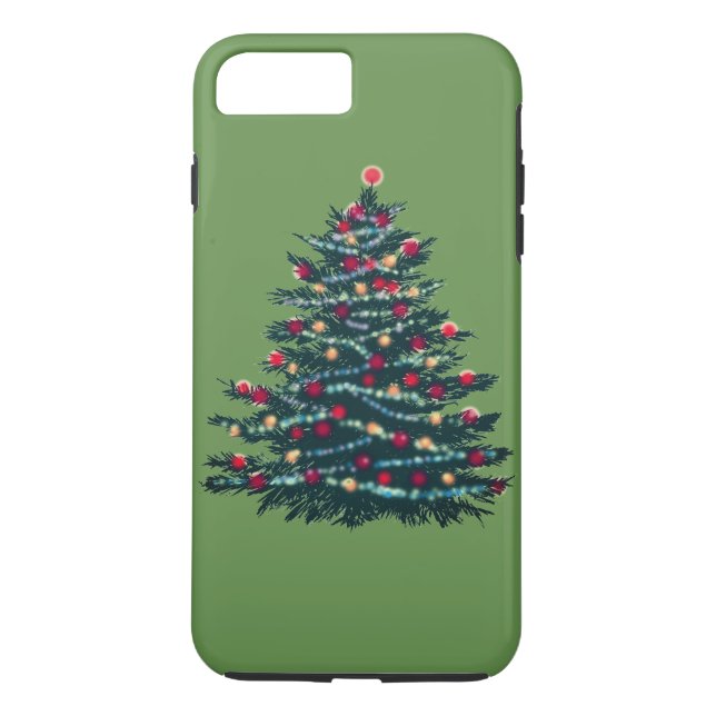 Étui de fond vert d'arbre de fêtes (Dos)